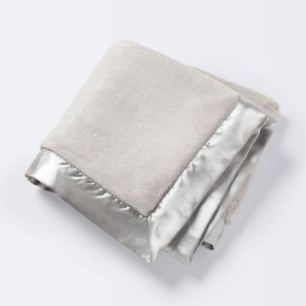 Cloud Island - Solid Satin Edge Plush Baby Blanket